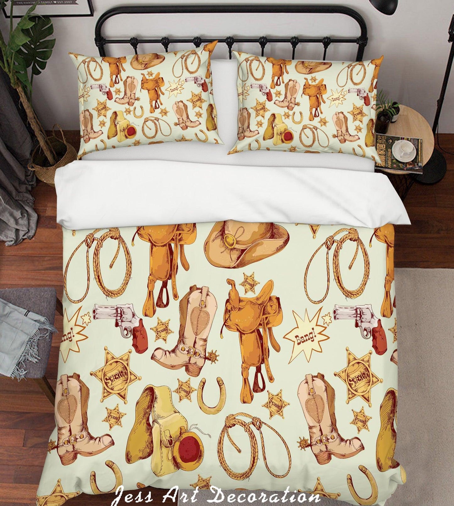 3D Boots Bag Rope Revolver Medal Quilt Cover Set Bedding Set Pillowcases SF68