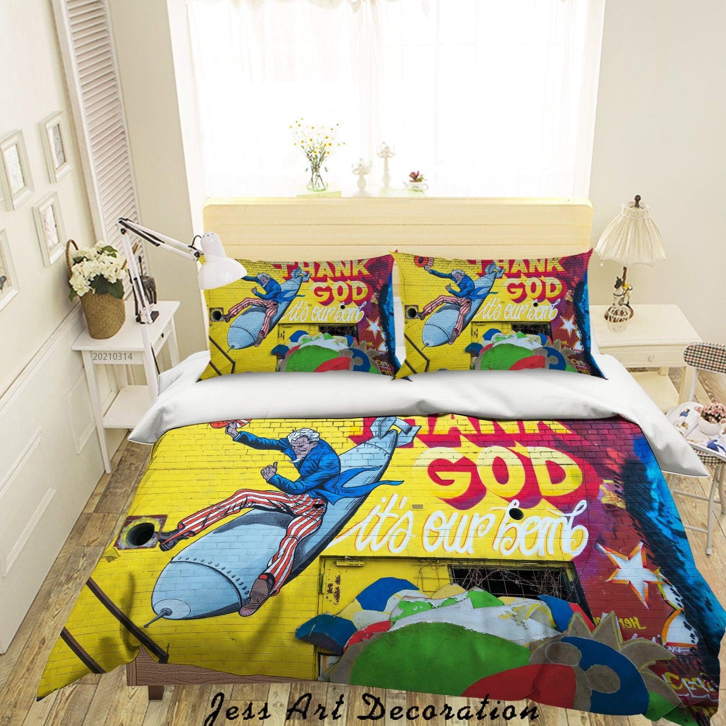 3D Artist Works Color Graffiti Quilt Cover Set Bedding Set Duvet Cover Pillowcases 193