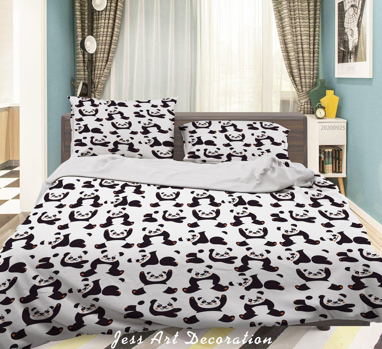3D Cartoon Animal Panda Pattern Quilt Cover Set Bedding Set Duvet Cover Pillowcases WJ 6428