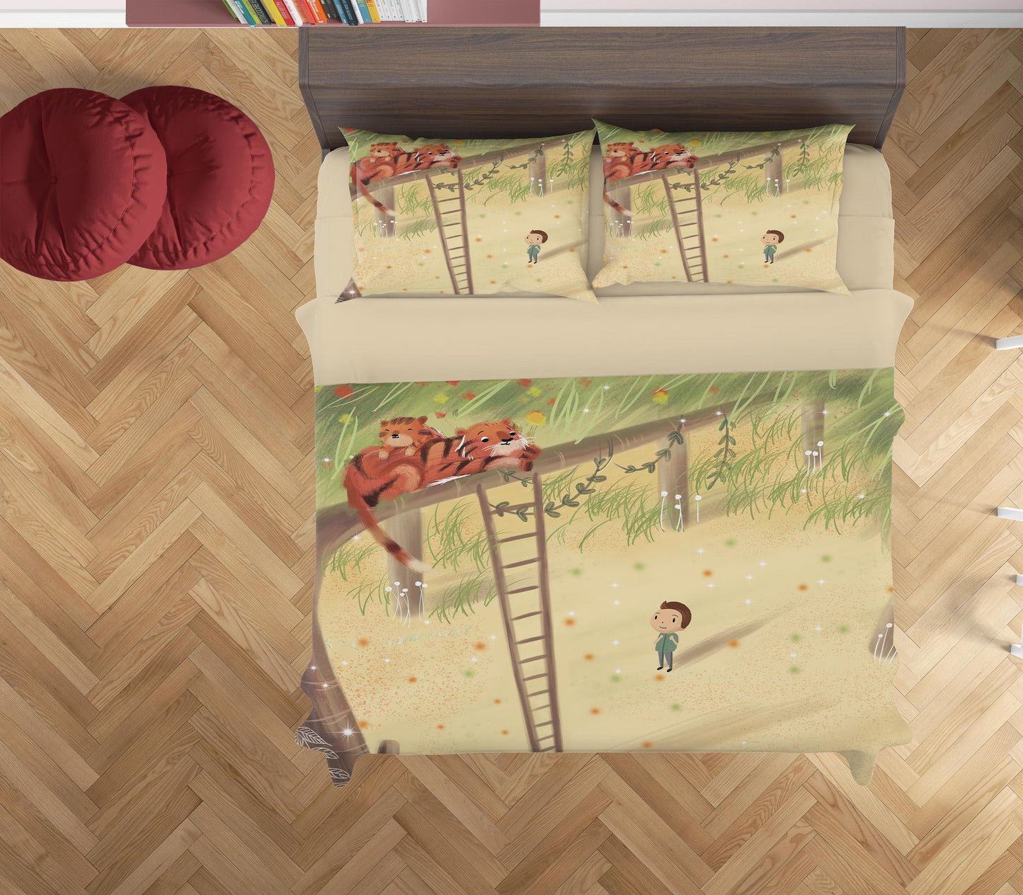 3D Cartoon Boy Tiger Painting Quilt Cover Set Bedding Set Duvet Cover Pillowcases A571 LQH