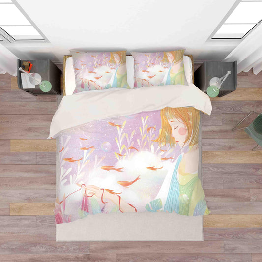 3D Beauty Fish Quilt Cover Set Bedding Set Pillowcases 105