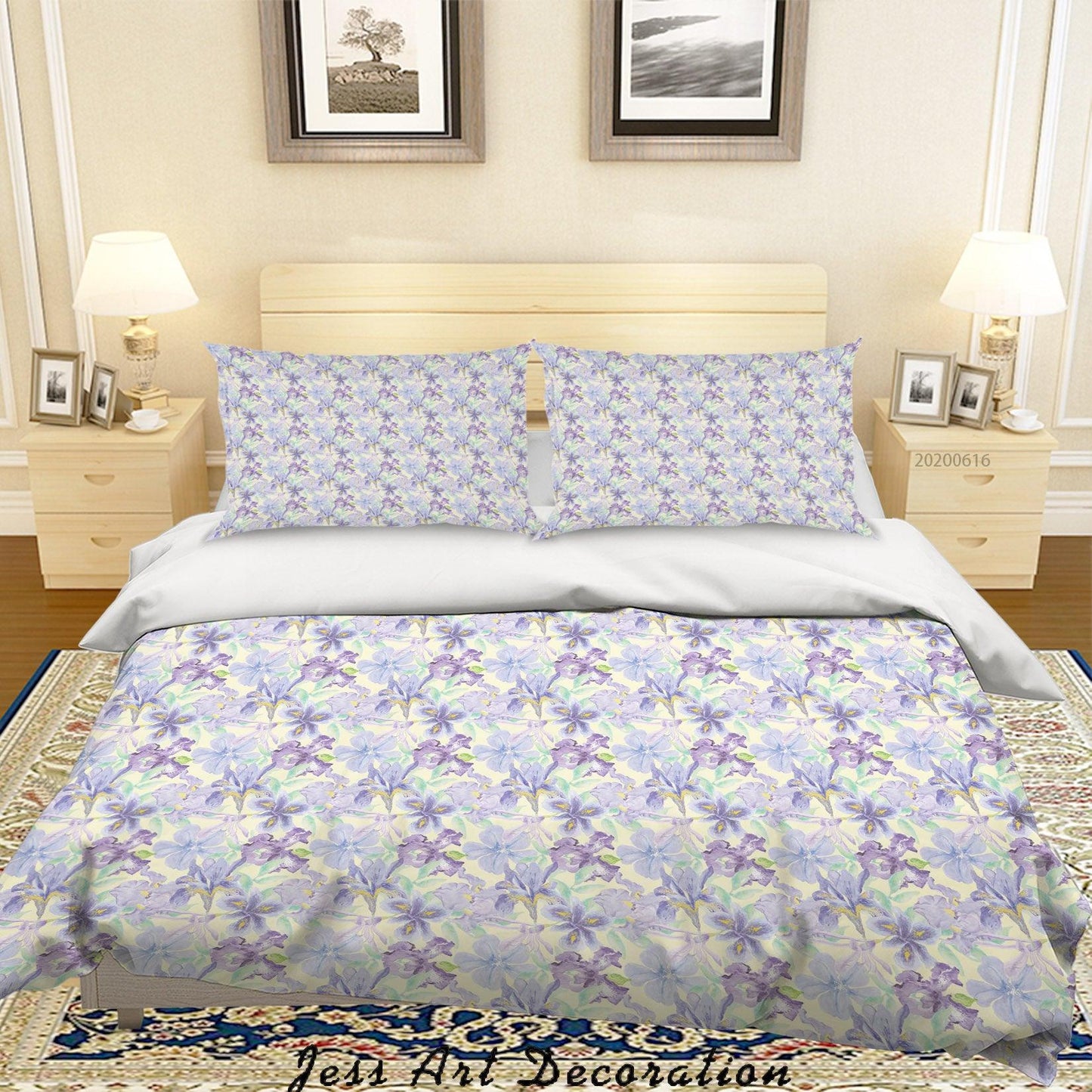 3D Blue Purple Floral Quilt Cover Set Bedding Set Duvet Cover Pillowcases SF30