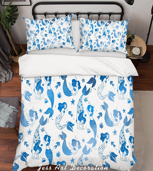 3D Blue Mermaid Pattern Quilt Cover Set Bedding Set Pillowcases  74