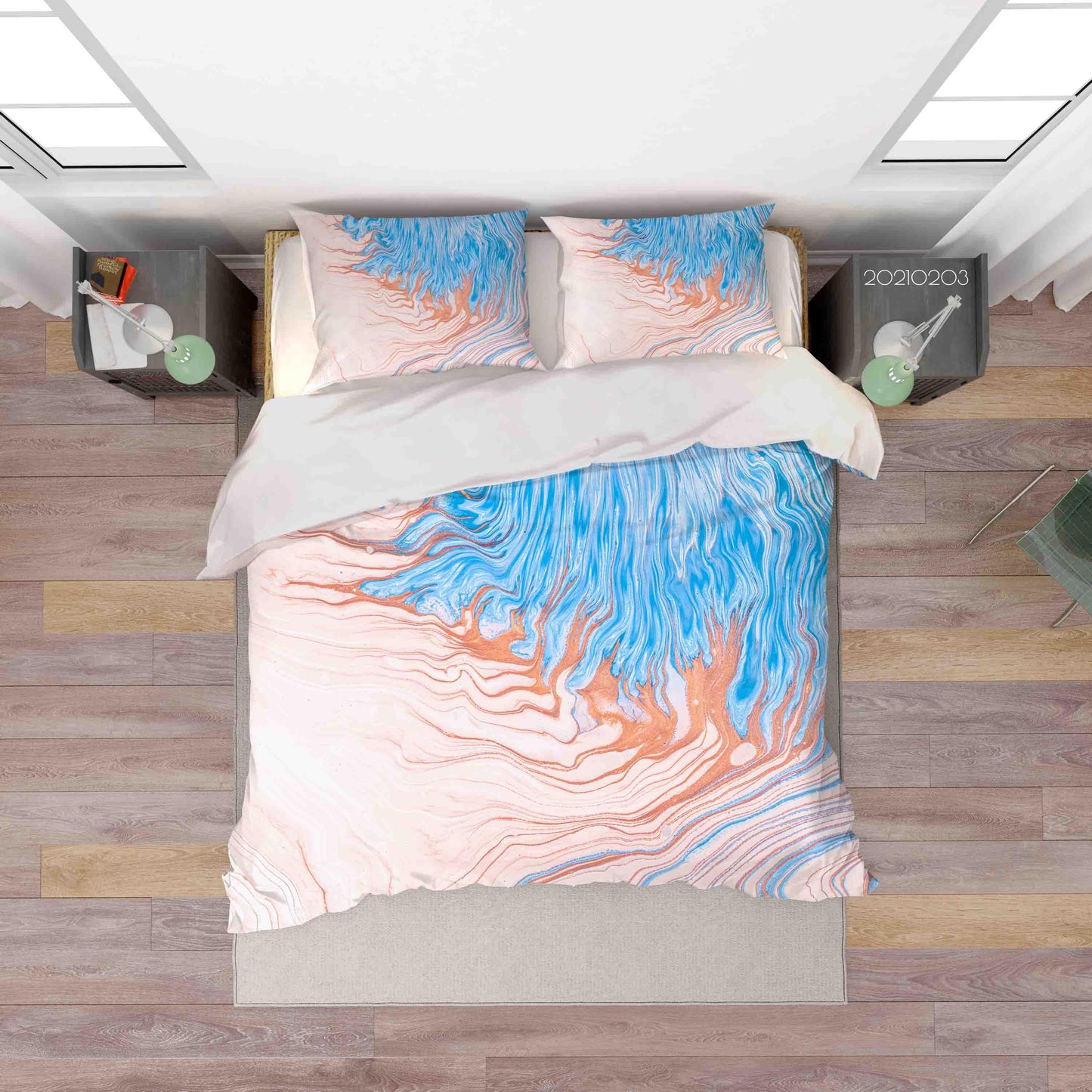 3D Abstract Blue Marble Texture Quilt Cover Set Bedding Set Duvet Cover Pillowcases 18