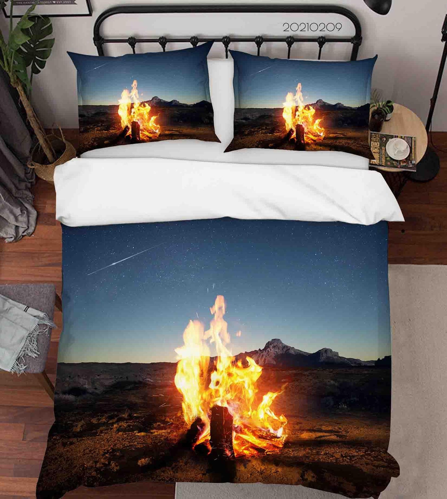 3D Campfire Scenery Quilt Cover Set Bedding Set Duvet Cover Pillowcases 317