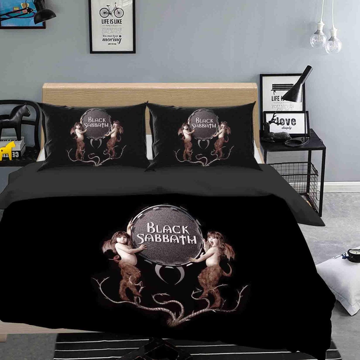 3D Black Sabbath Quilt Cover Set Bedding Set Duvet Cover Pillowcases SF27