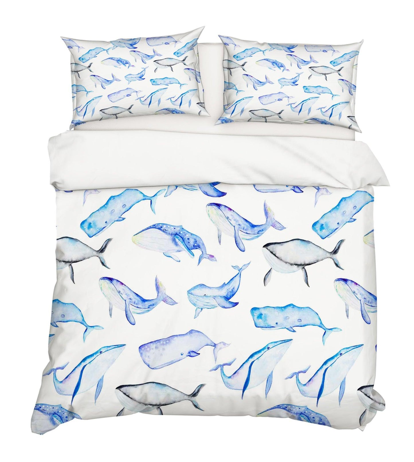 3D Blue Whale Quilt Cover Set Bedding Set Pillowcases 52