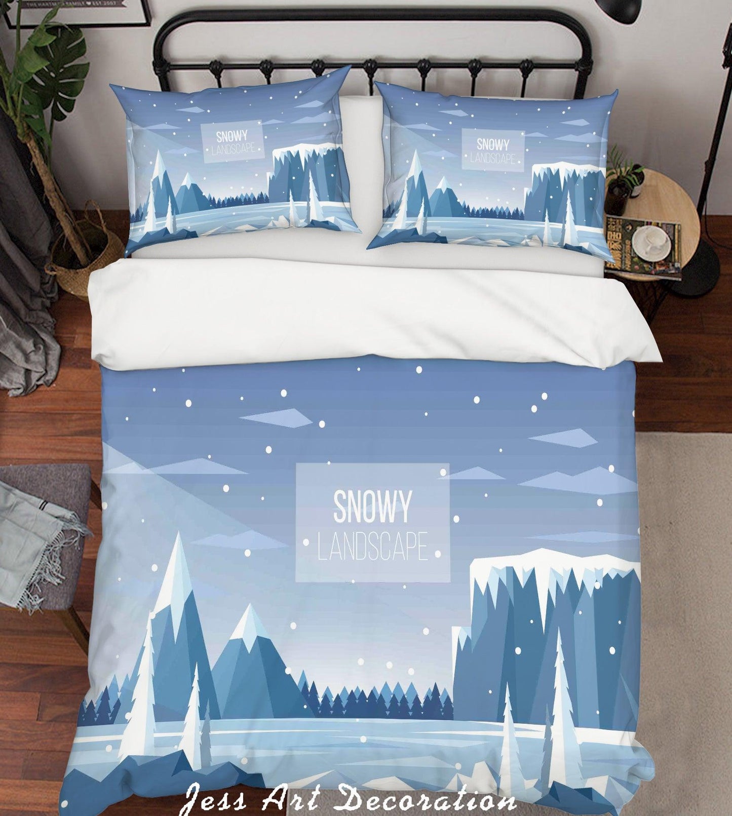 3D Cartoon Forest Blue Plant Quilt Cover Set Bedding Set Pillowcases 12