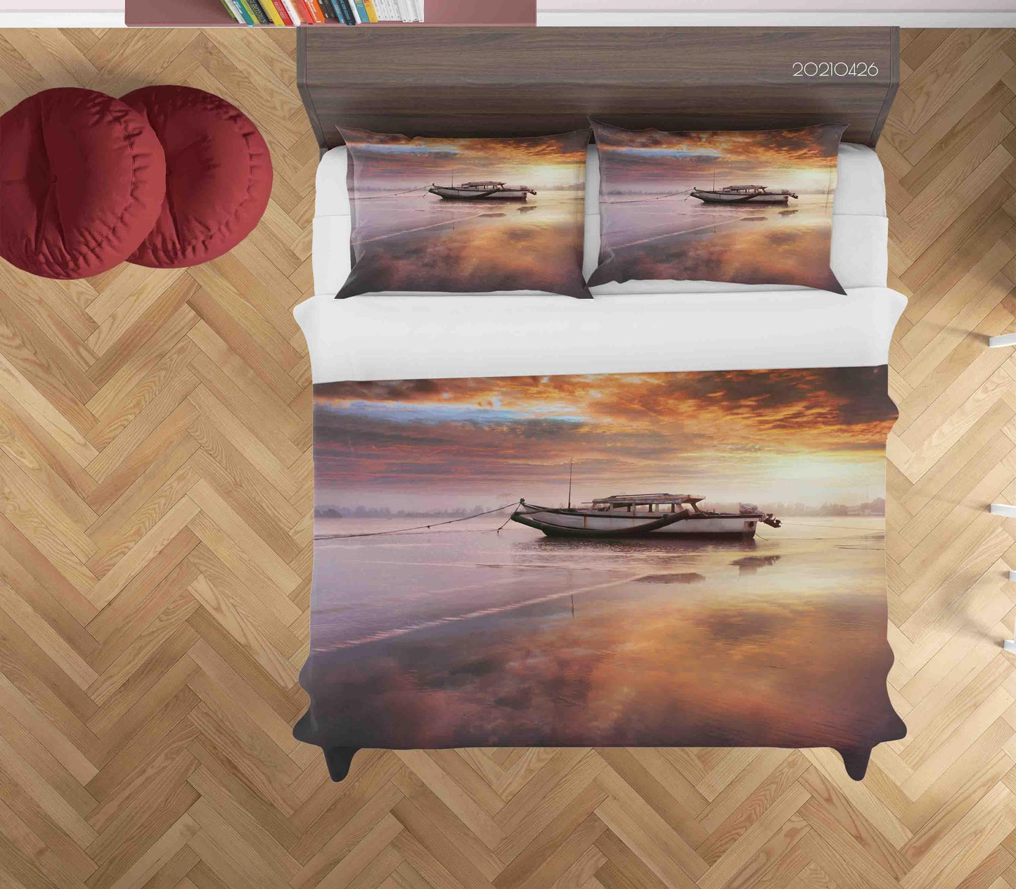 3D Beach Ship Landscape Quilt Cover Set Bedding Set Duvet Cover Pillowcases 248