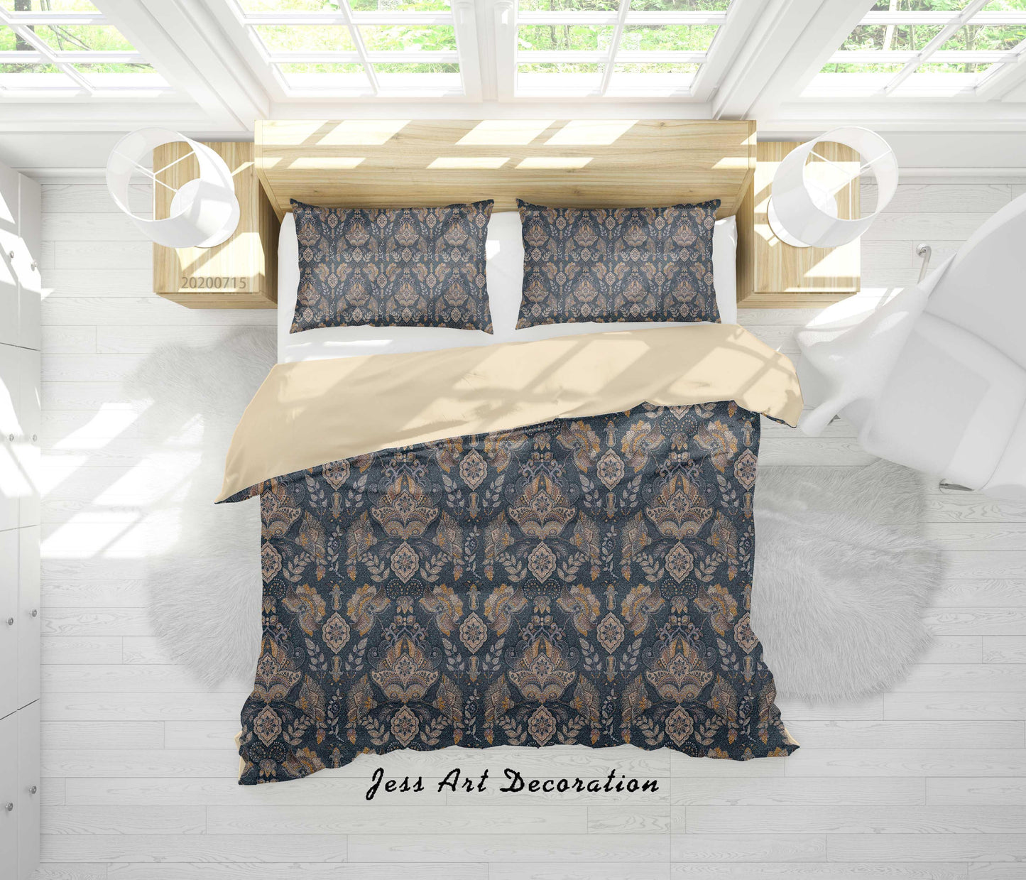 3D Abstract Vintage Floral Pattern Quilt Cover Set Bedding Set Duvet Cover Pillowcases WJ 3900