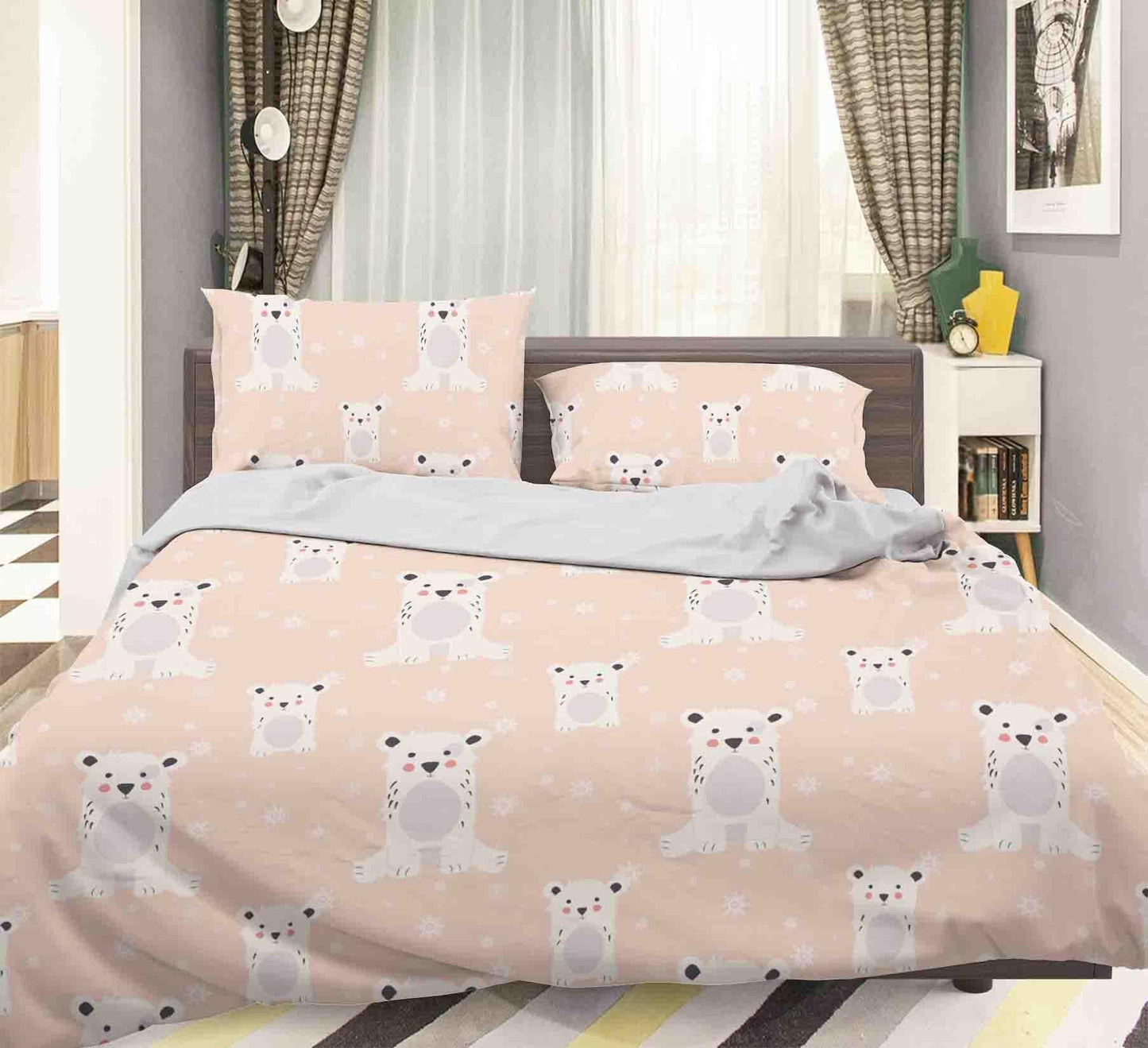 3D Cartoon Bear Quilt Cover Set Bedding Set Pillowcases 70