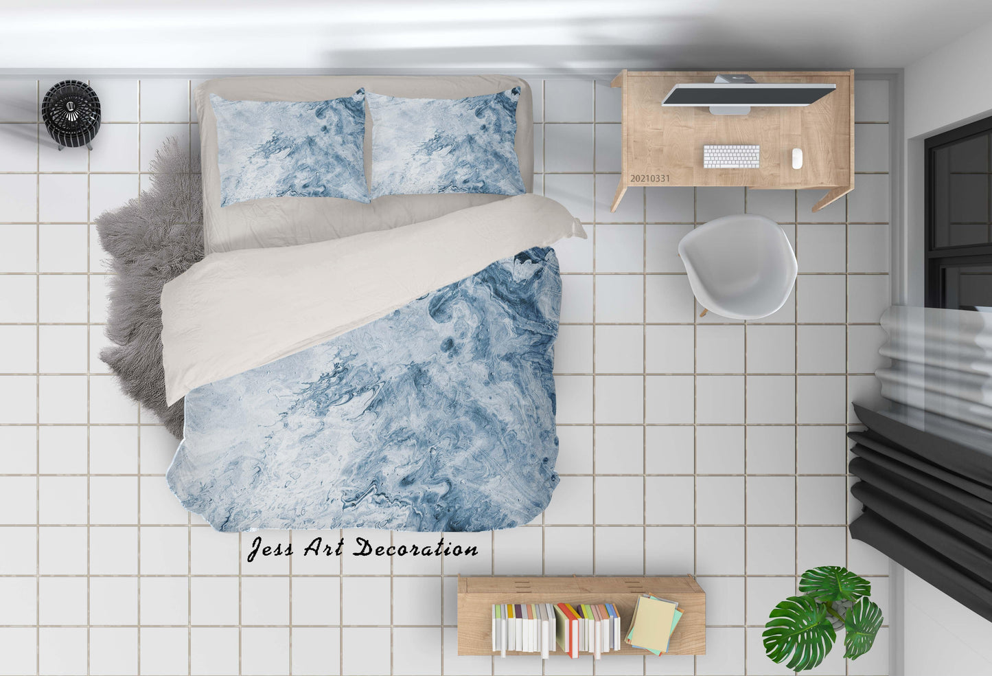 3D Abstract Marble Texture Quilt Cover Set Bedding Set Duvet Cover Pillowcases 160