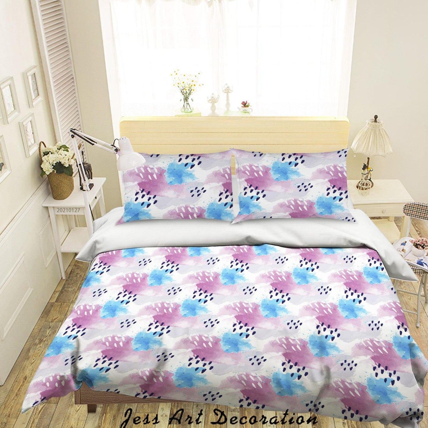 3D Abstract Watercolor Pattern Quilt Cover Set Bedding Set Duvet Cover Pillowcases 94