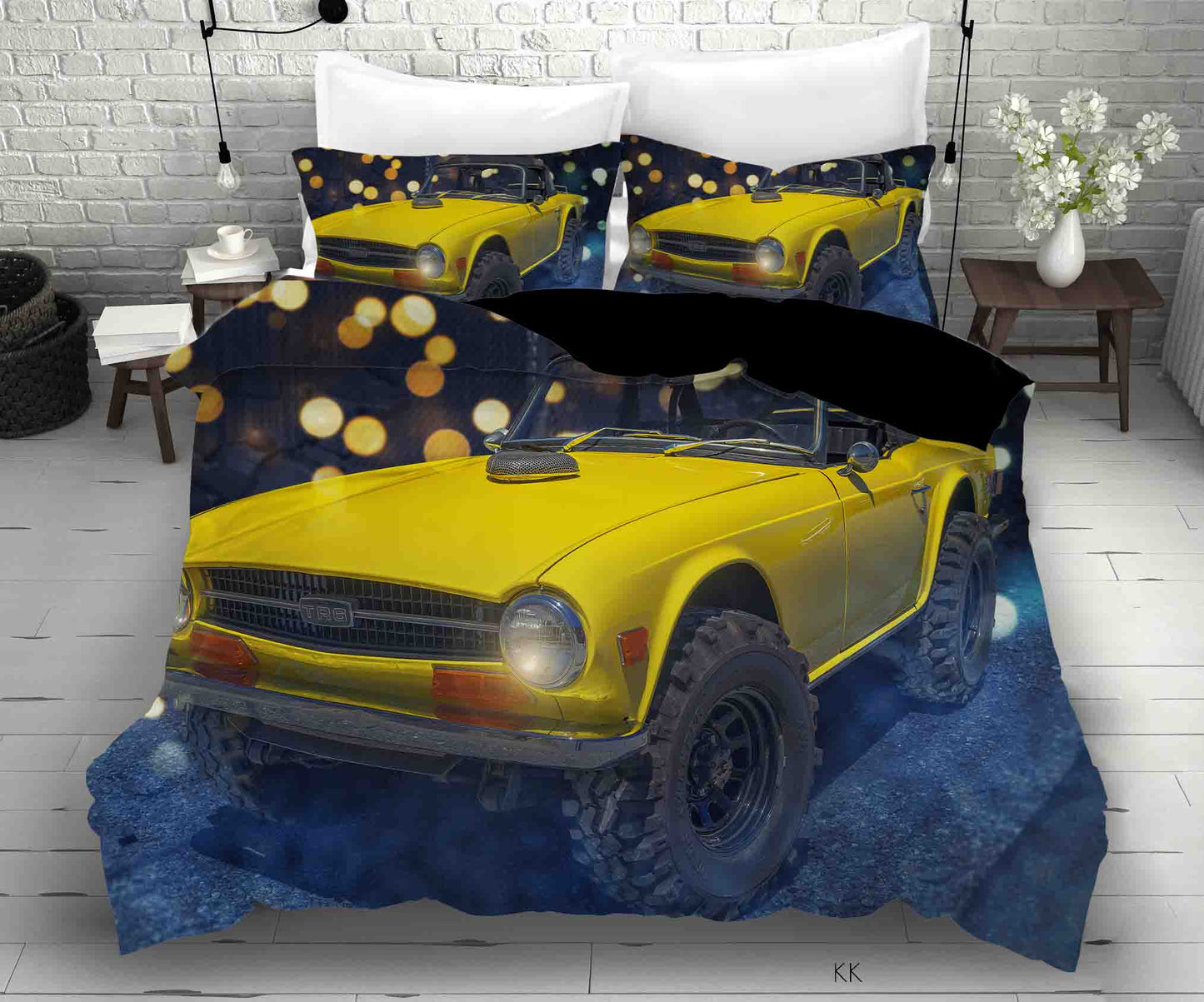 3D Automobile Round Night Quilt Cover Set Bedding Set Duvet Cover Pillowcase 400