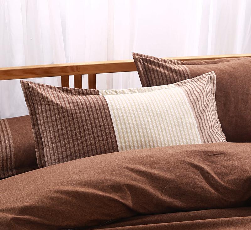 3D Brown Stripe Quilt Cover Set Bedding Set Pillowcases 38