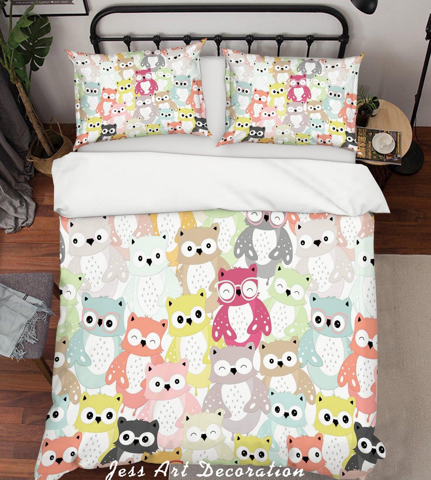 3D Cartoon Owl Quilt Cover Set Bedding Set Pillowcases 26