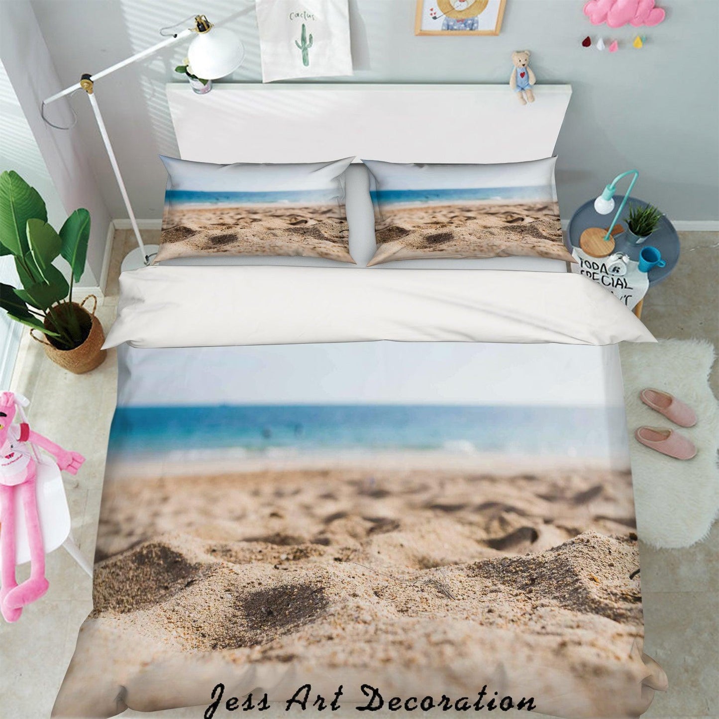 3D Beach Blue Sea Quilt Cover Set Bedding Set Pillowcases 37