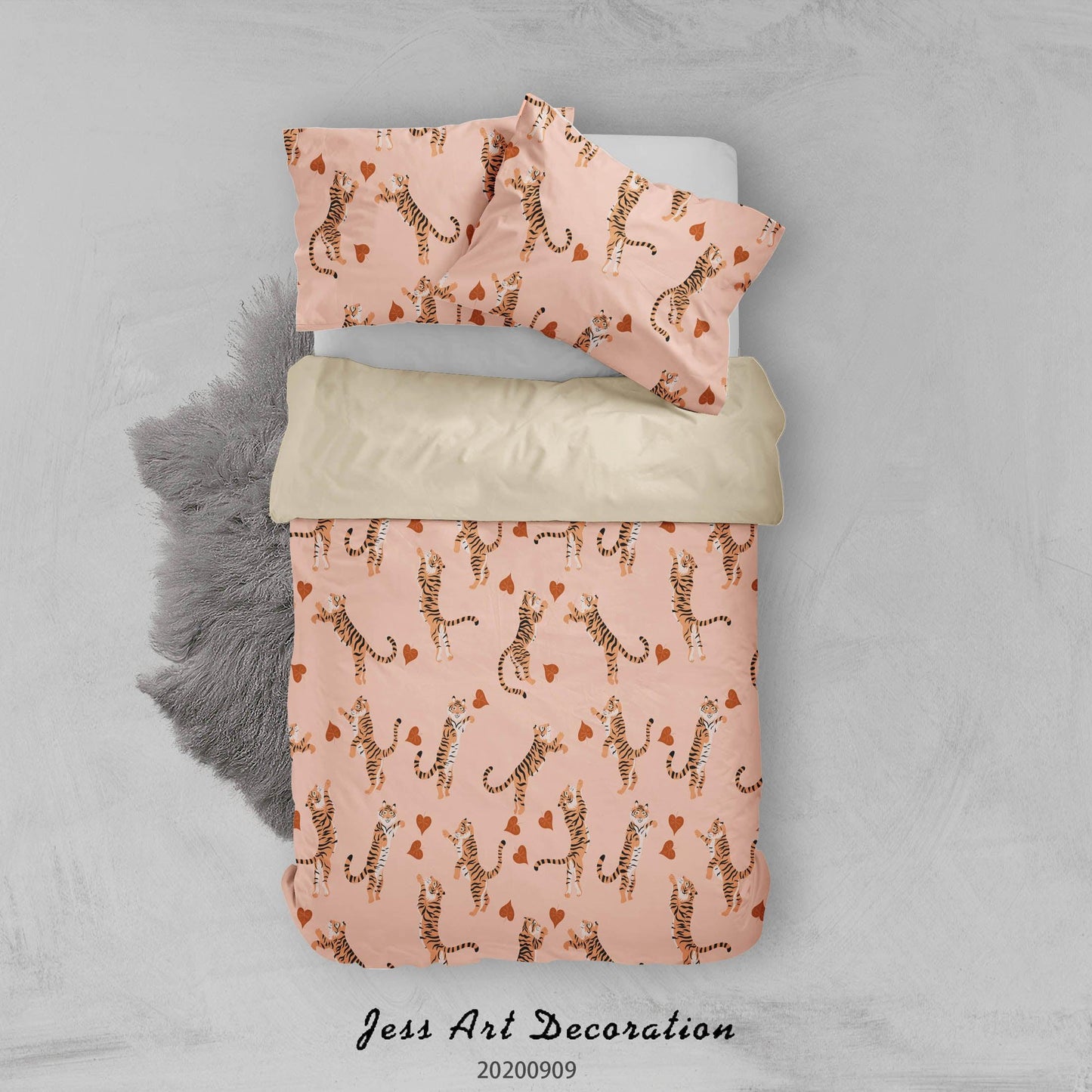 3D Cartoon Jumping Tigers Pattern Quilt Cover Set Bedding Set Duvet Cover Pillowcases WJ 6085