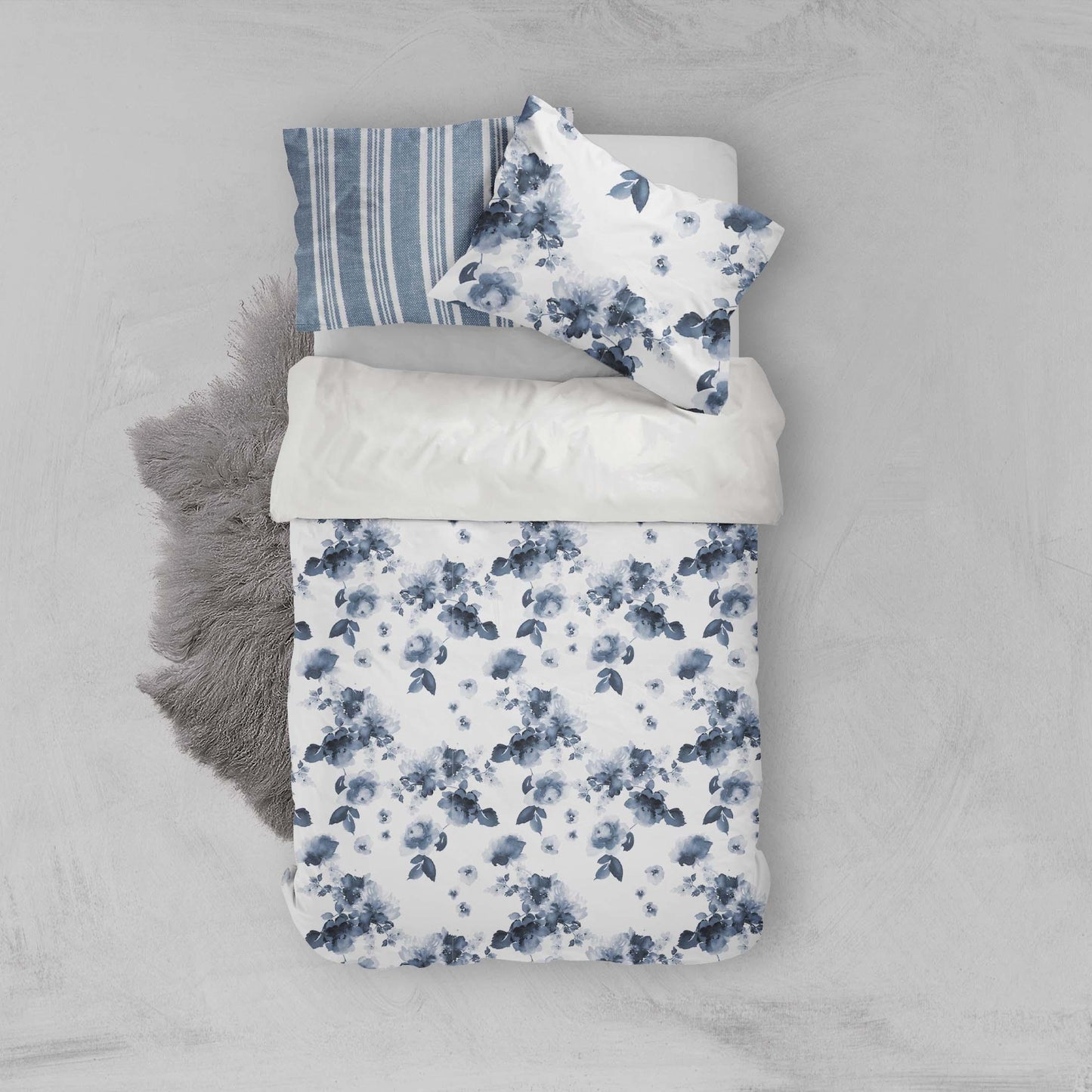 3D Blue Flowers Quilt Cover Set Bedding Set Pillowcases 29