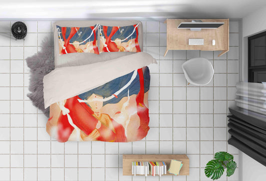 3D Abstract Japanese Beauty Quilt Cover Set Bedding Set Pillowcases 06