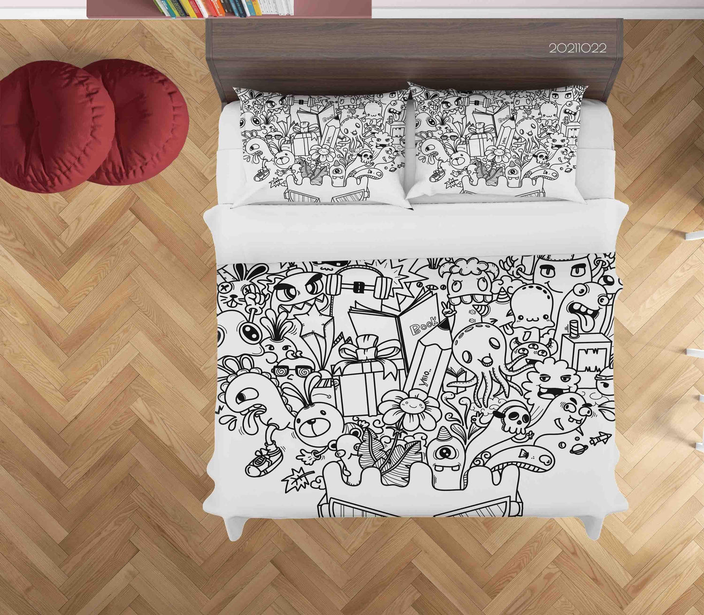 3D Abstract Monster Artistic Graffiti Quilt Cover Set Bedding Set Duvet Cover Pillowcases 51