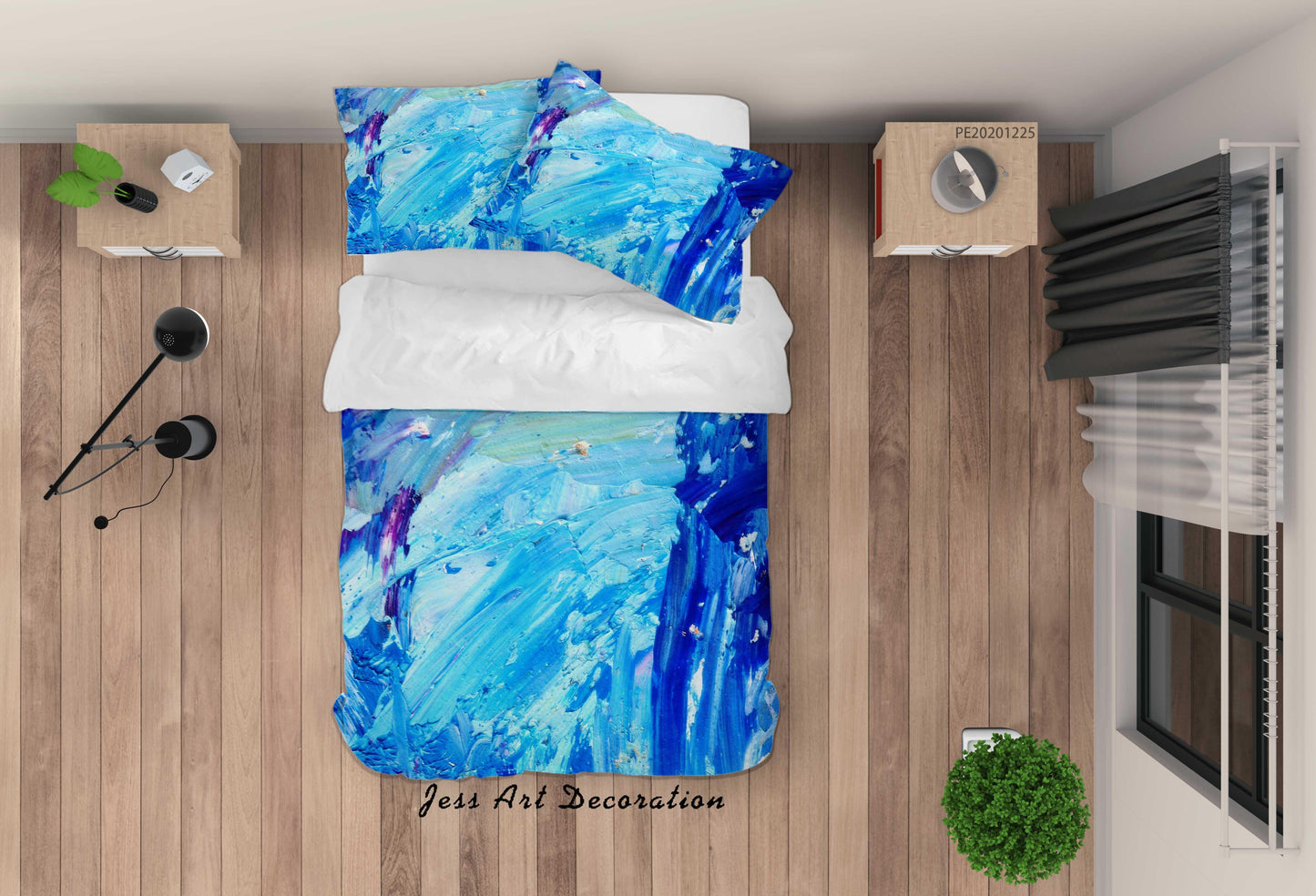 3D Abstract Blue Graffiti Quilt Cover Set Bedding Set Duvet Cover Pillowcases 53