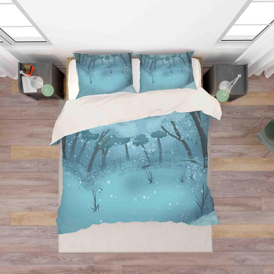 3D Blue Trees Quilt Cover Set Bedding Set Pillowcases 36