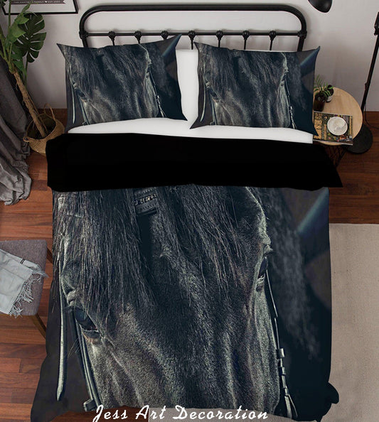 3D Black Horse Quilt Cover Set Bedding Set Pillowcases SF69
