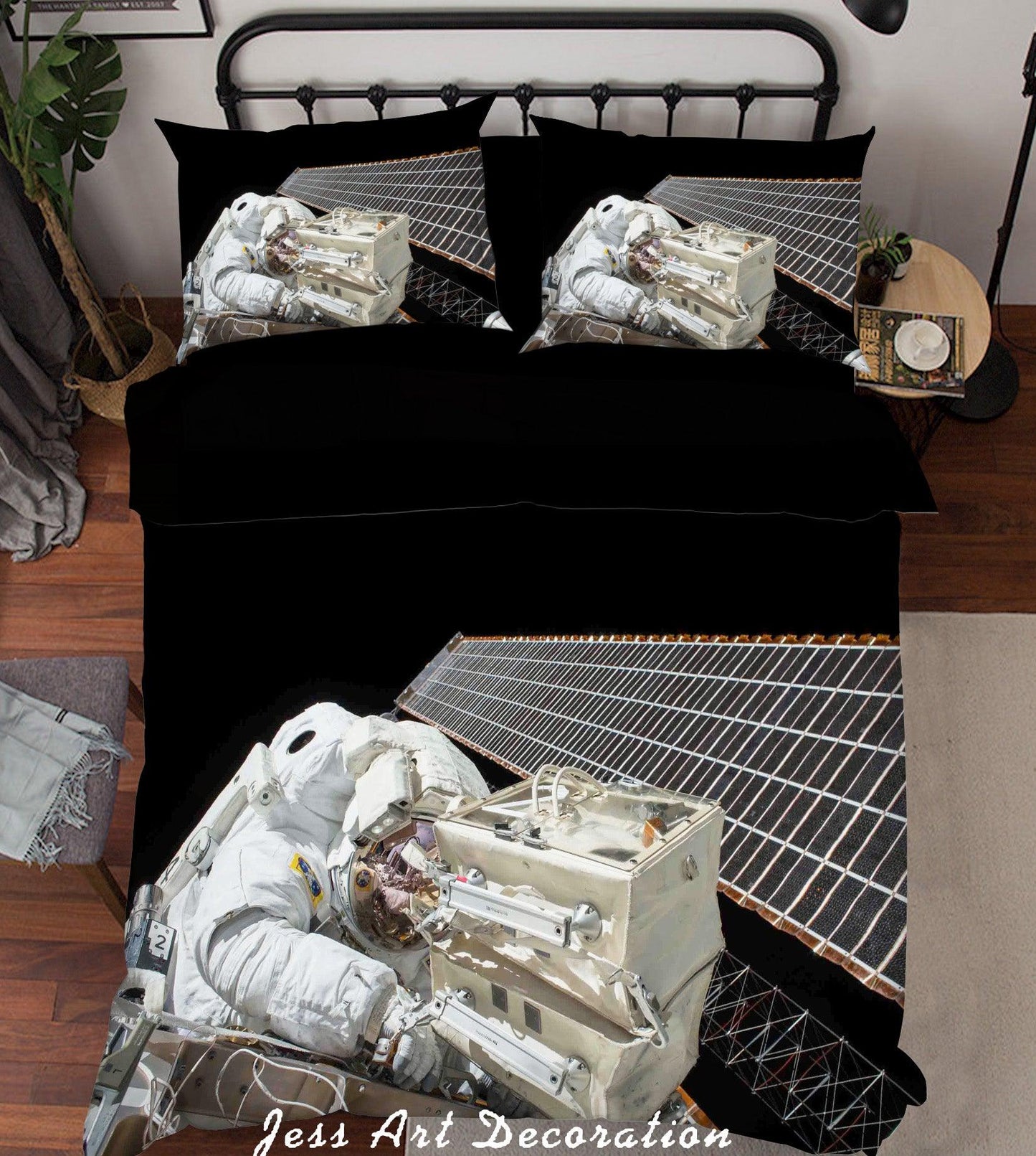 3D Astronaut Space Station Quilt Cover Set Bedding Set Duvet Cover Pillowcases A168 LQH