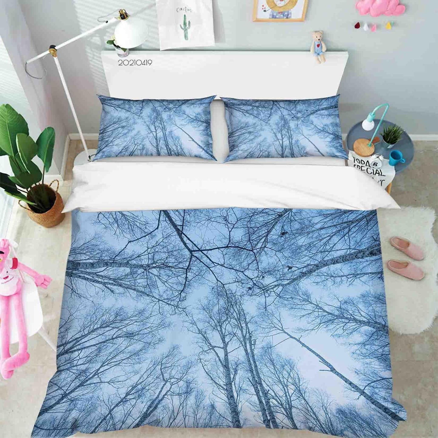 3D Blue Sky Branch Quilt Cover Set Bedding Set Duvet Cover Pillowcases 135