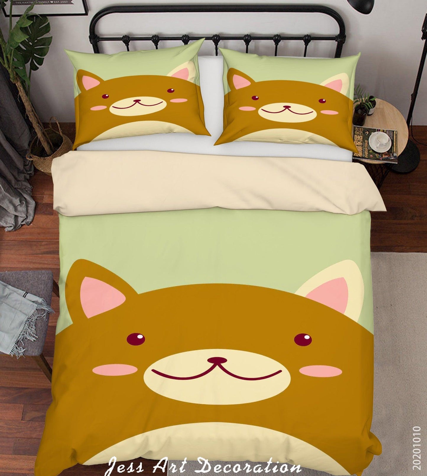 3D Cartoon Cute Animal Cat Quilt Cover Set Bedding Set Duvet Cover Pillowcases WJ 9530