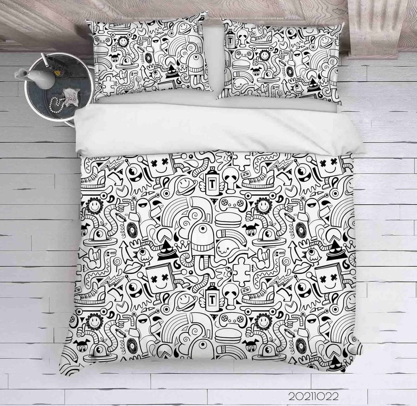 3D Abstract Monster Artistic Graffiti Quilt Cover Set Bedding Set Duvet Cover Pillowcases 61