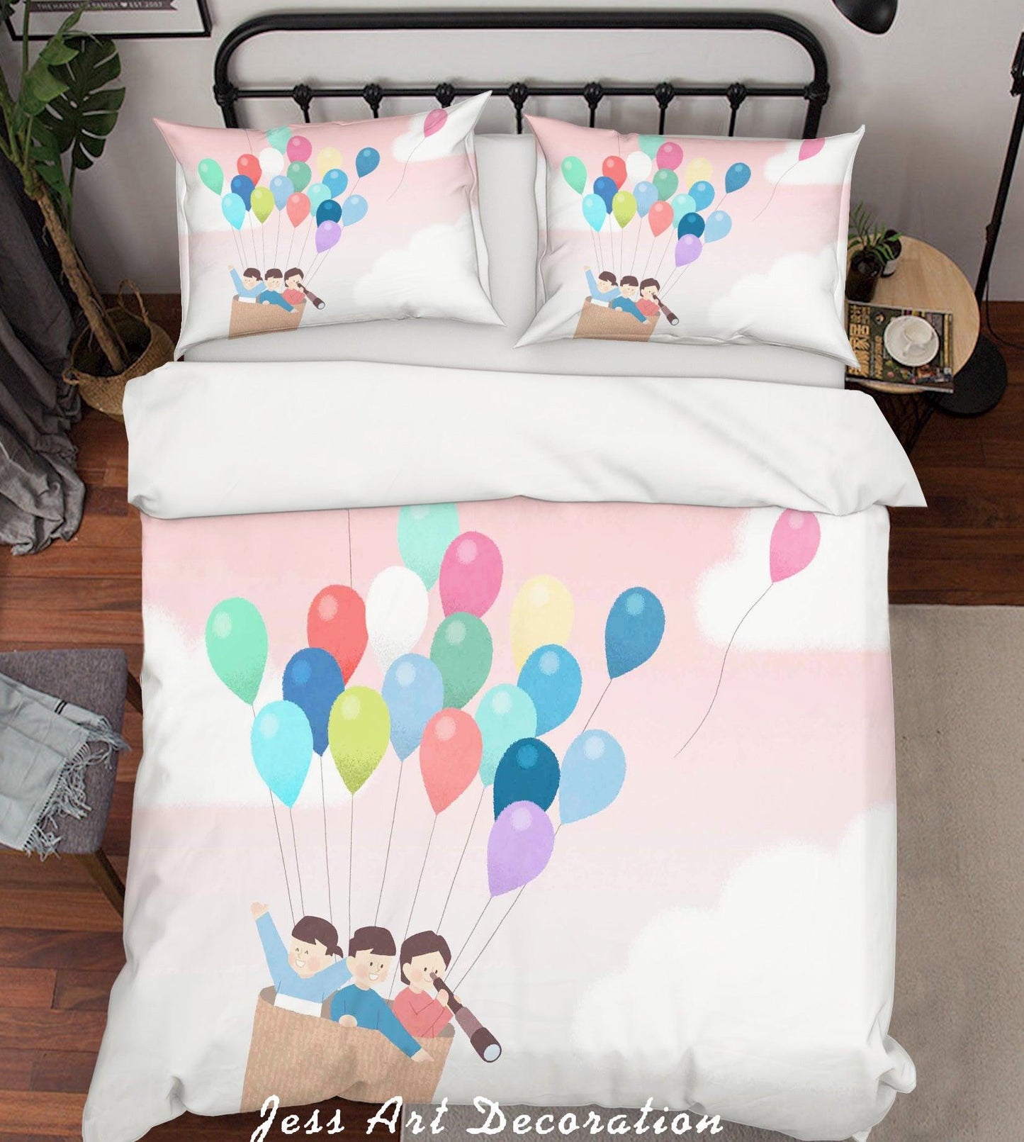 3D Cartoon Balloon Quilt Cover Set Bedding Set Pillowcases 90