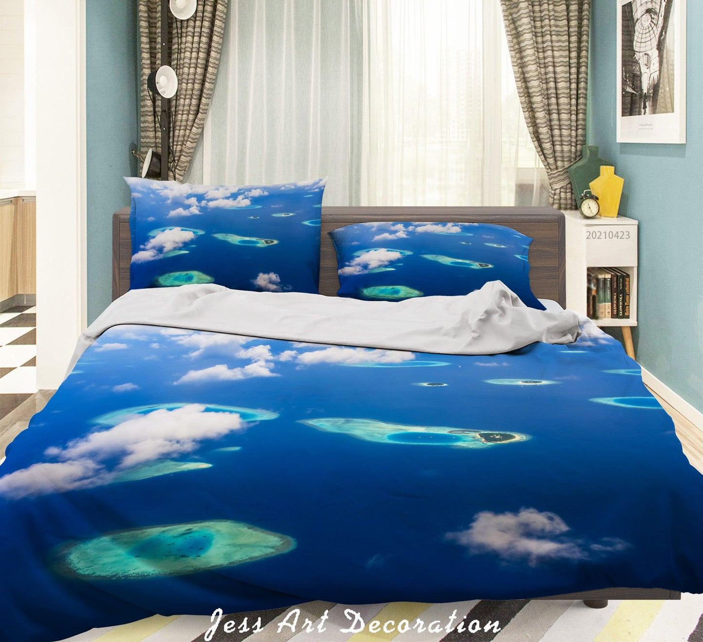 3D Blue Sky Beach Landscape Quilt Cover Set Bedding Set Duvet Cover Pillowcases 52