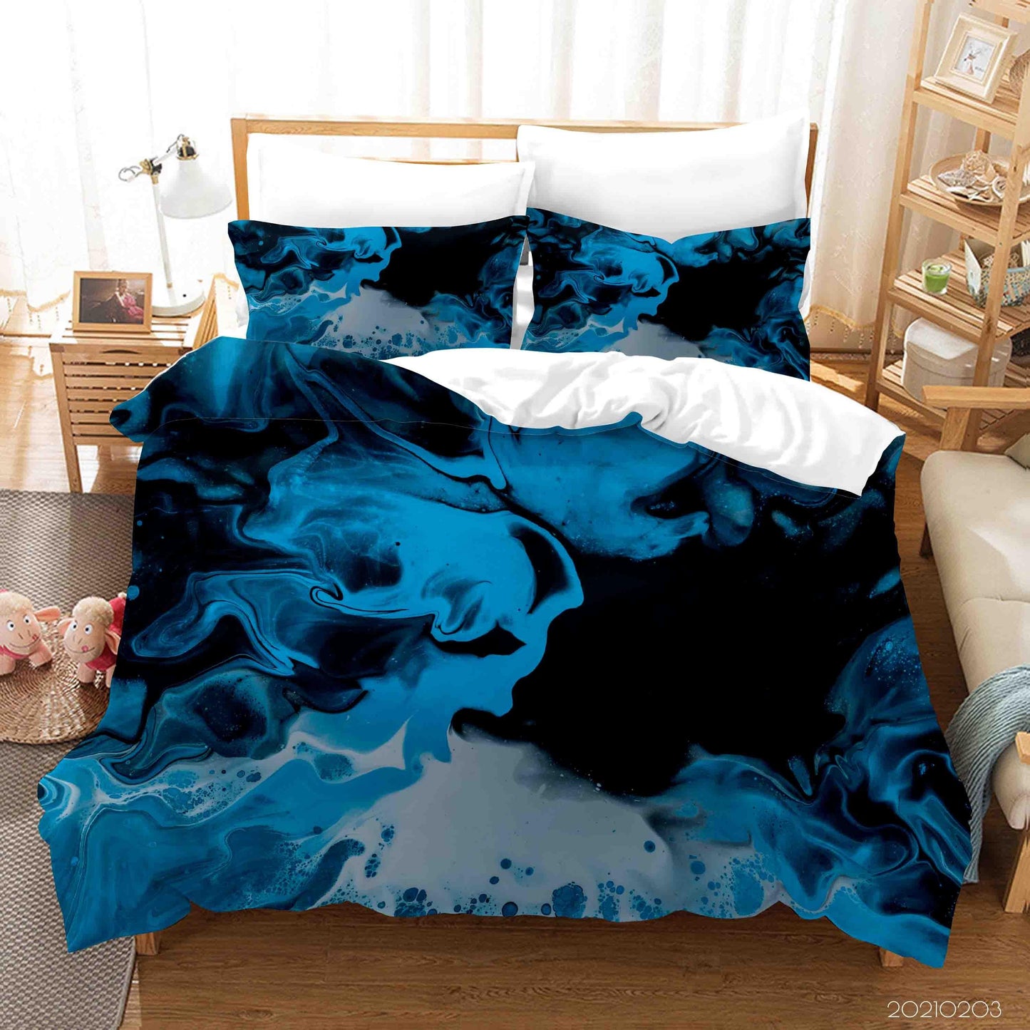 3D Abstract Blue Marble Texture Quilt Cover Set Bedding Set Duvet Cover Pillowcases 47