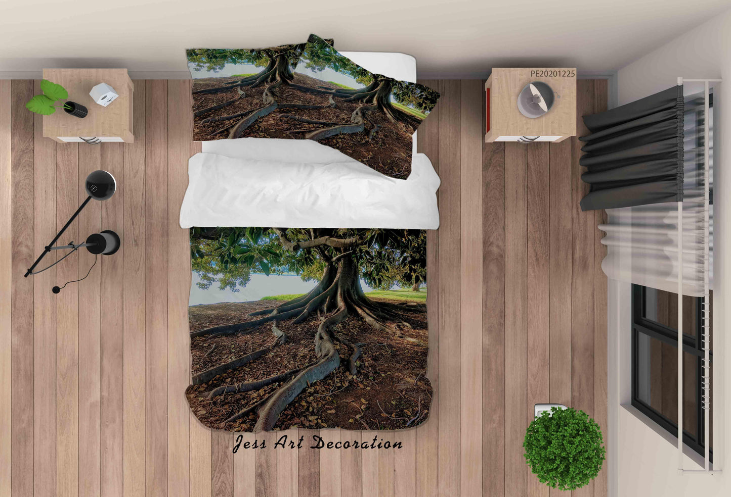 3D Ancient Tree Scenery Quilt Cover Set Bedding Set Duvet Cover Pillowcases 12