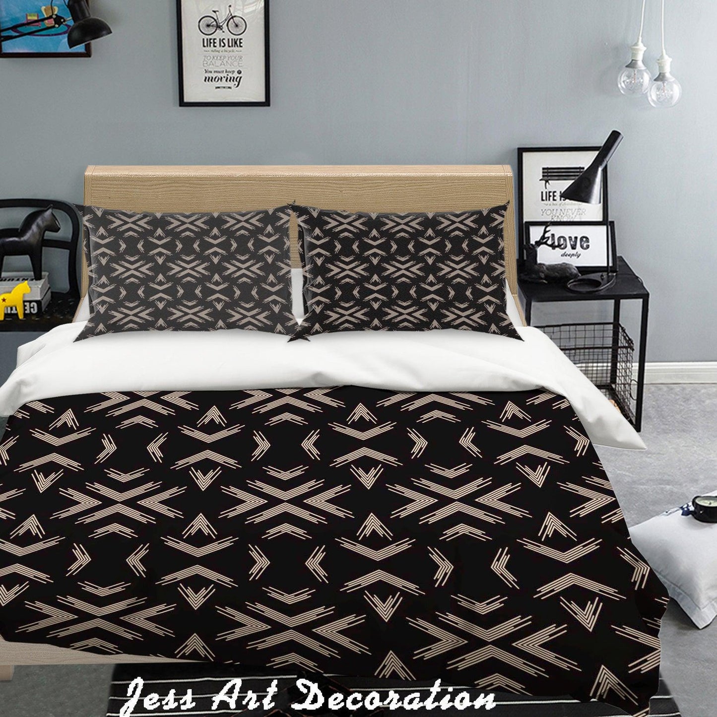 3D Black White Plates Pattern Quilt Cover Set Bedding Set Pillowcases 193