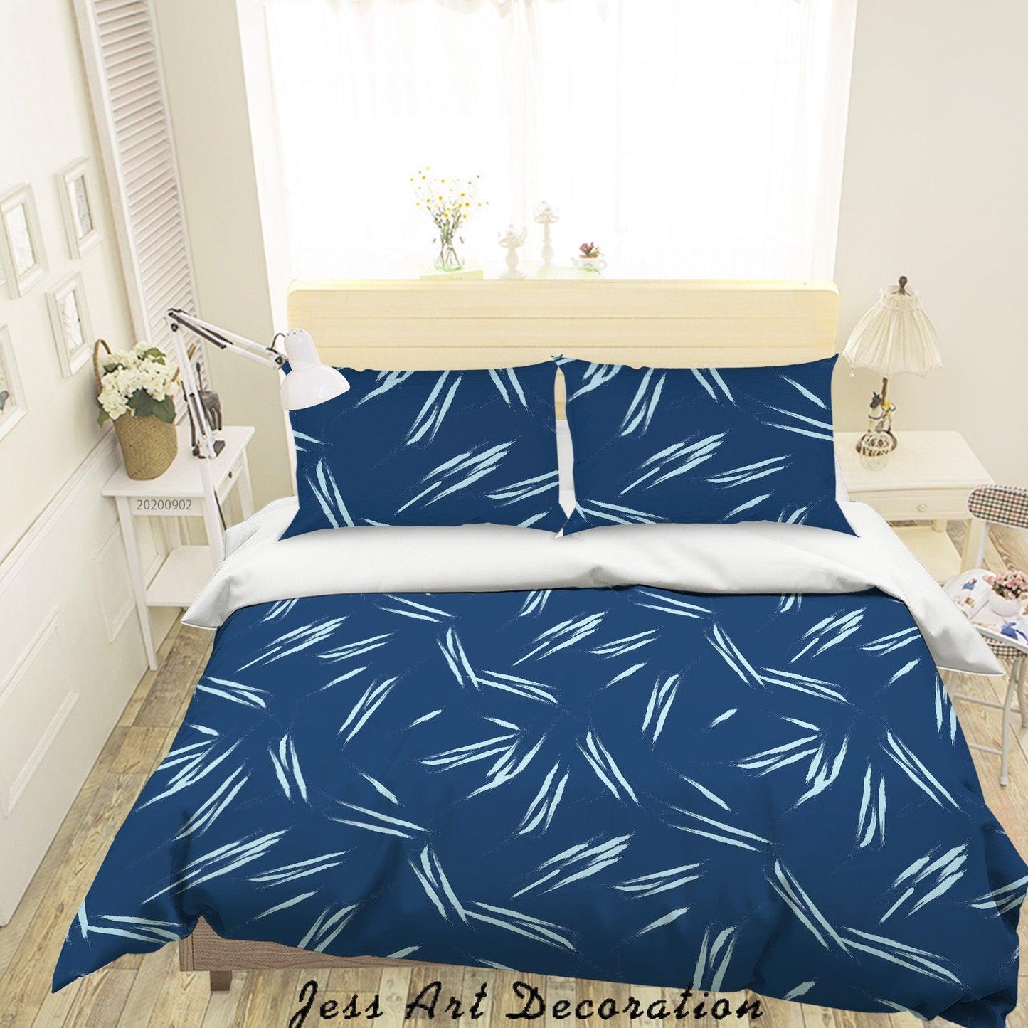 3D Bamboo Leaves Pattern Quilt Cover Set Bedding Set Duvet Cover Pillowcases WJ 1408