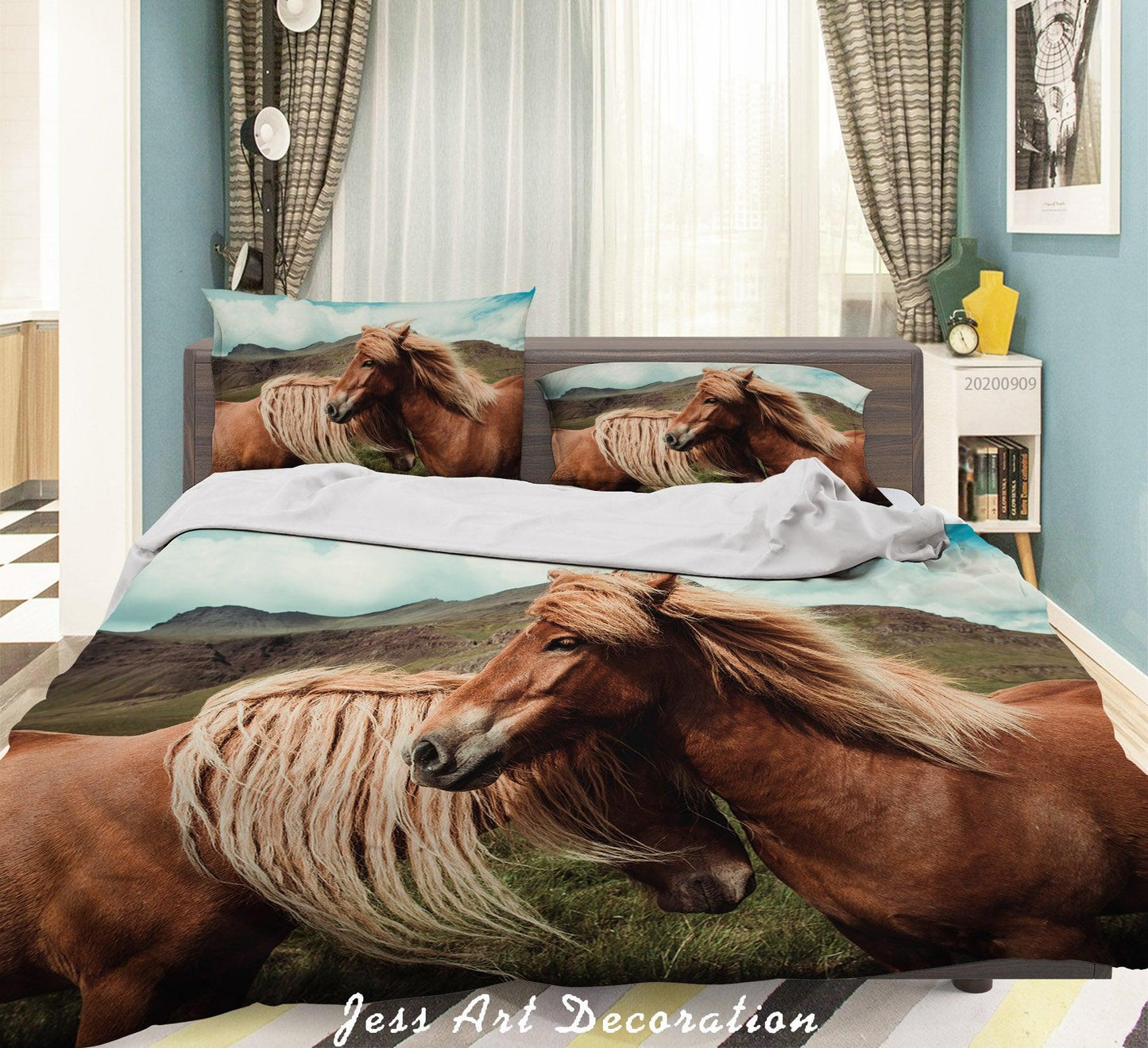 3D Animal Horse Quilt Cover Set Bedding Set Duvet Cover Pillowcases WJ 6013