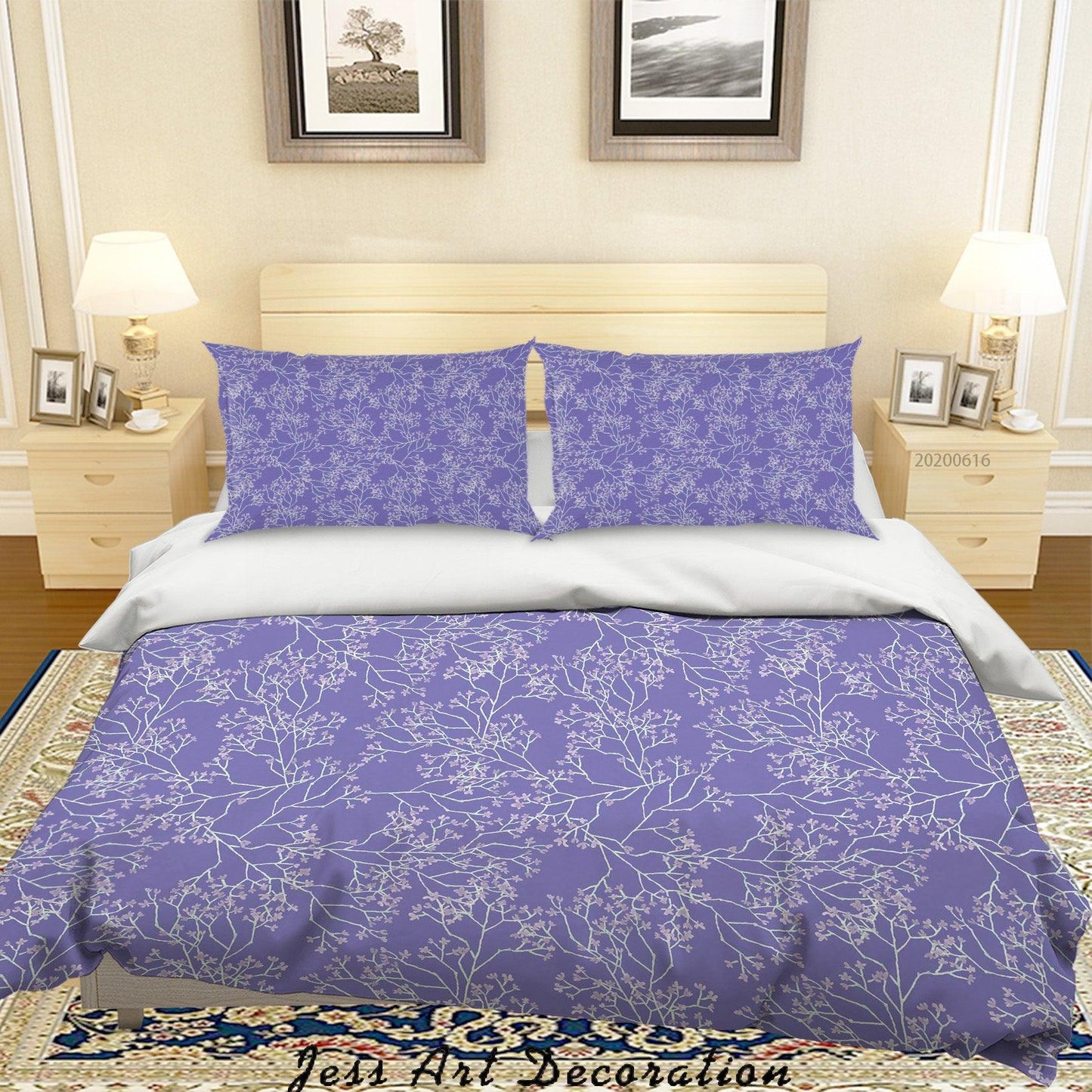 3D Blue Branch Floral Quilt Cover Set Bedding Set Duvet Cover Pillowcases SF33