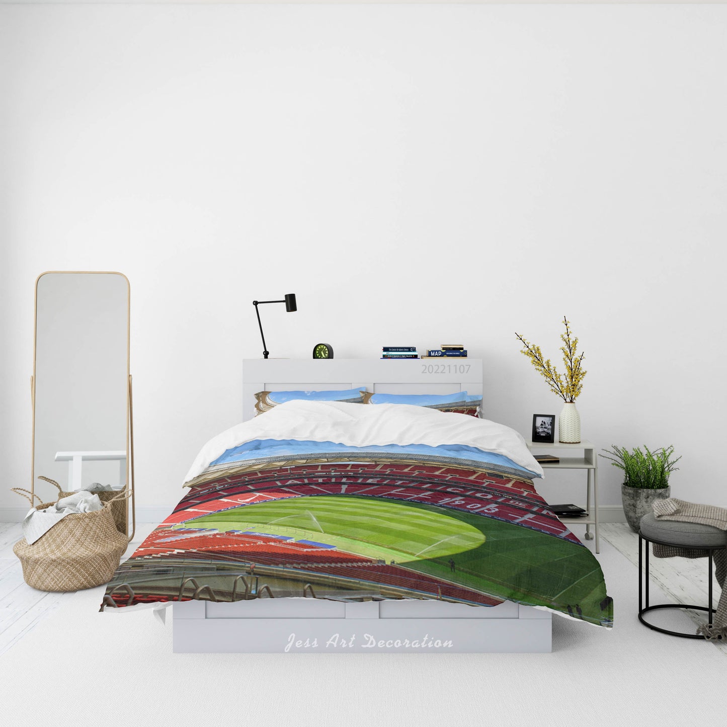 3D Atletico Madrid Spectator Seats Bluesky Quilt Cover Set Bedding Set Duvet Cover Pillowcase 837