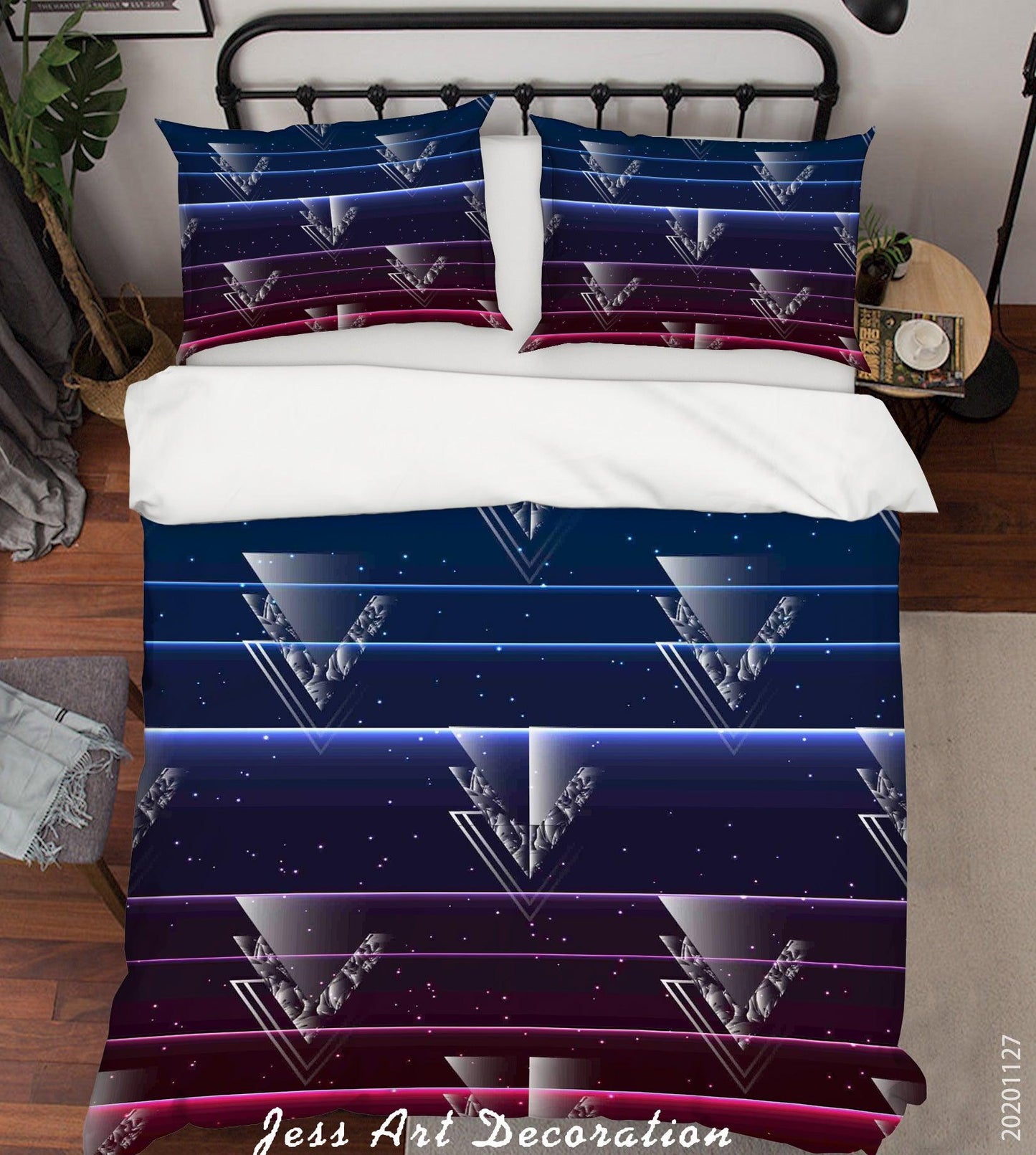 3D Abstract Space Star Pattern Quilt Cover Set Bedding Set Duvet Cover Pillowcases LXL