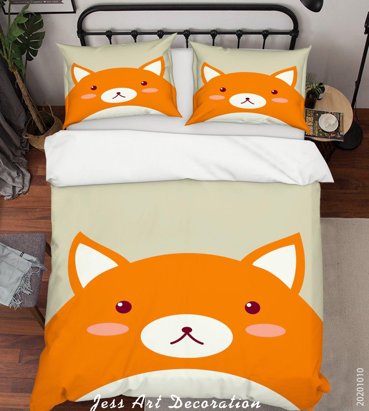3D Cartoon Cute Animal Fox Quilt Cover Set Bedding Set Duvet Cover Pillowcases WJ 9516