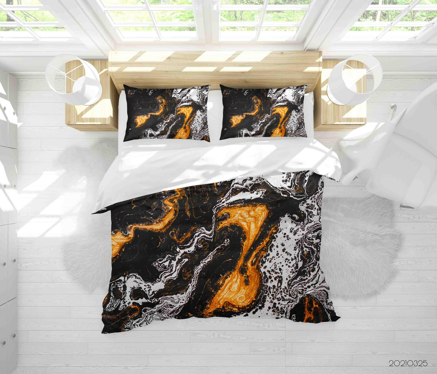 3D Abstract Black Marble Quilt Cover Set Bedding Set Duvet Cover Pillowcases 276