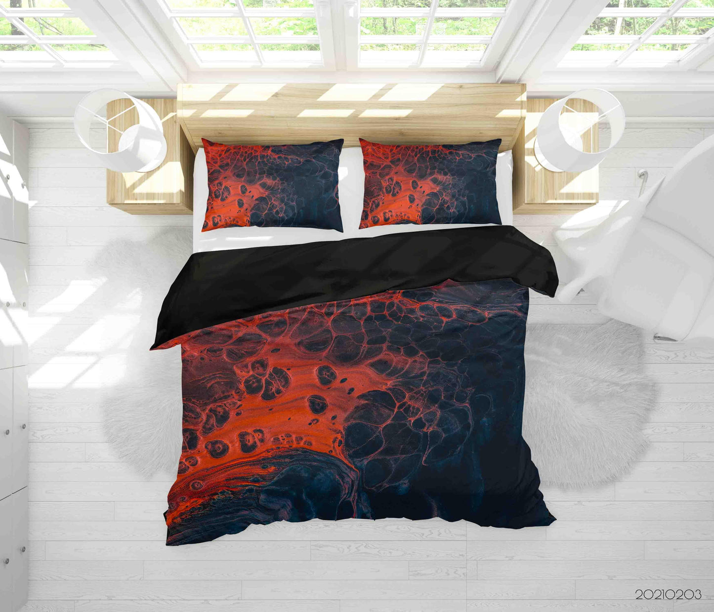3D Abstract Red Marble Quilt Cover Set Bedding Set Duvet Cover Pillowcases 75