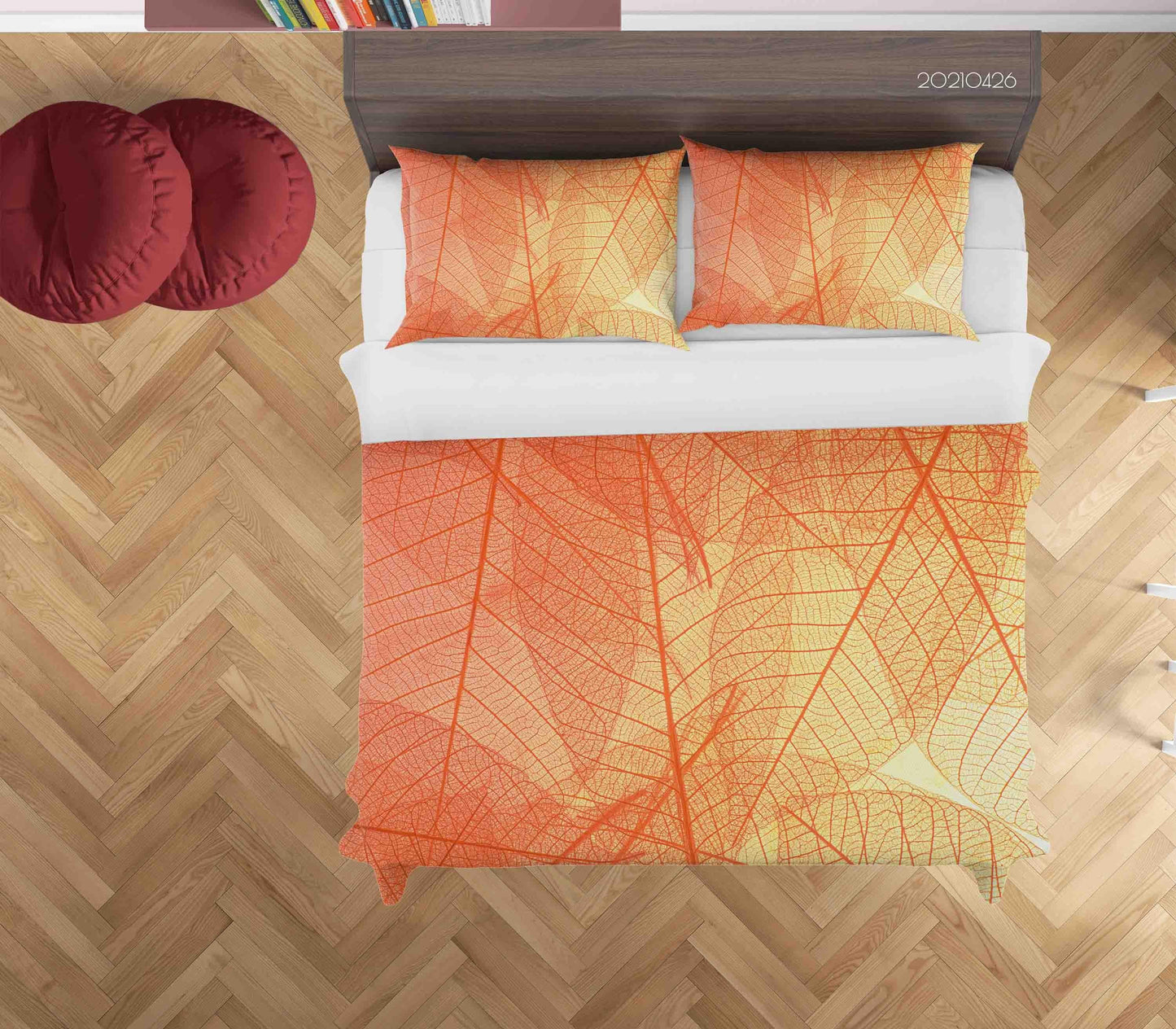 3D Autumn Leaf Texture Quilt Cover Set Bedding Set Duvet Cover Pillowcases 305