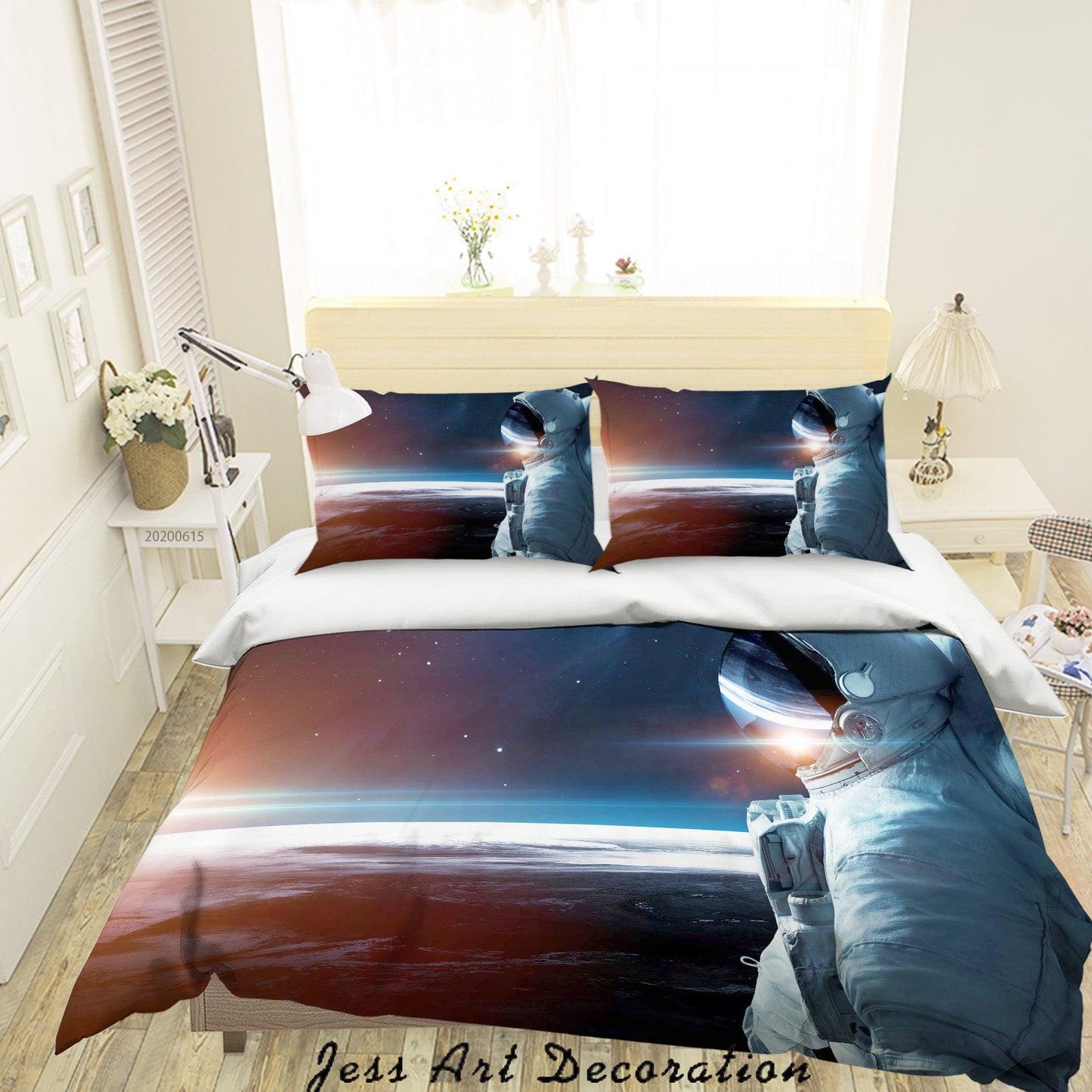 3D Astronaut Space Quilt Cover Set Bedding Set Duvet Cover Pillowcases SF01