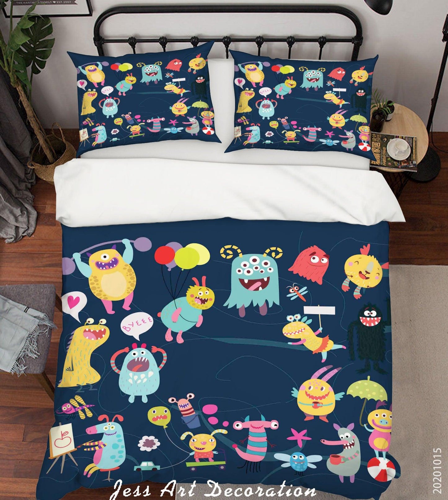 3D Cartoon Animal Monsters Pattern Quilt Cover Set Bedding Set Duvet Cover Pillowcases WJ 9673