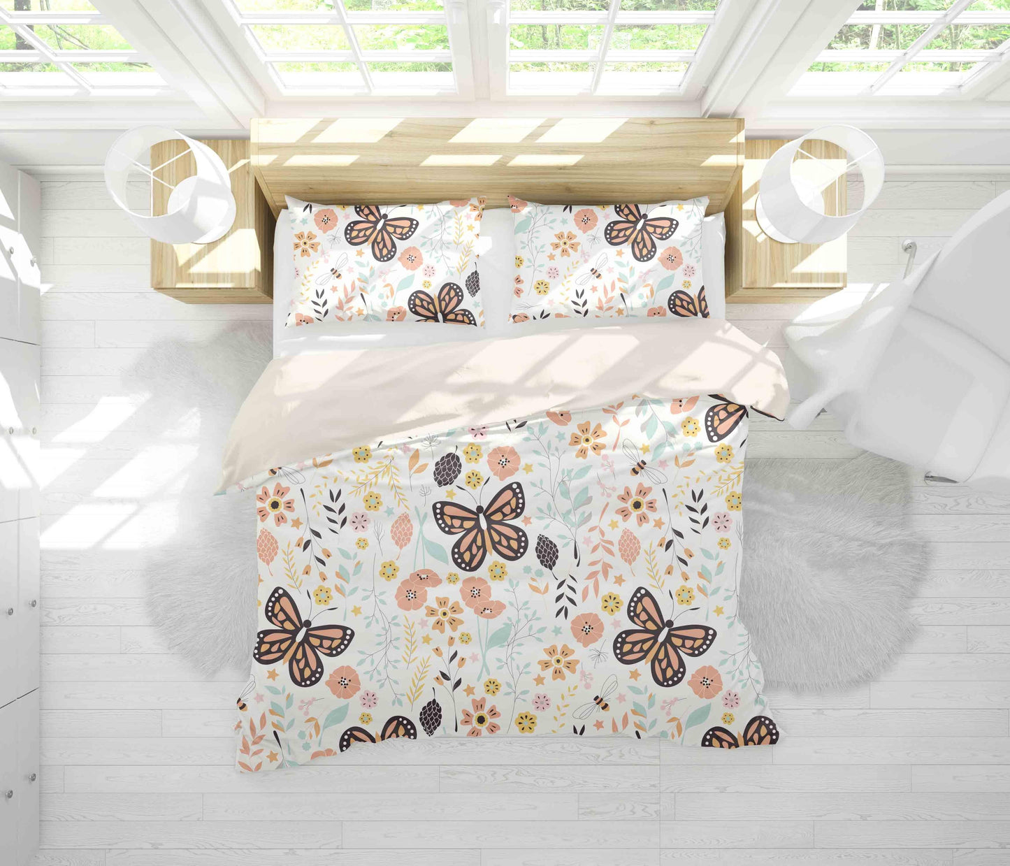 3D Butterfly Floral Leaves Branch Quilt Cover Set Bedding Set Pillowcases 41