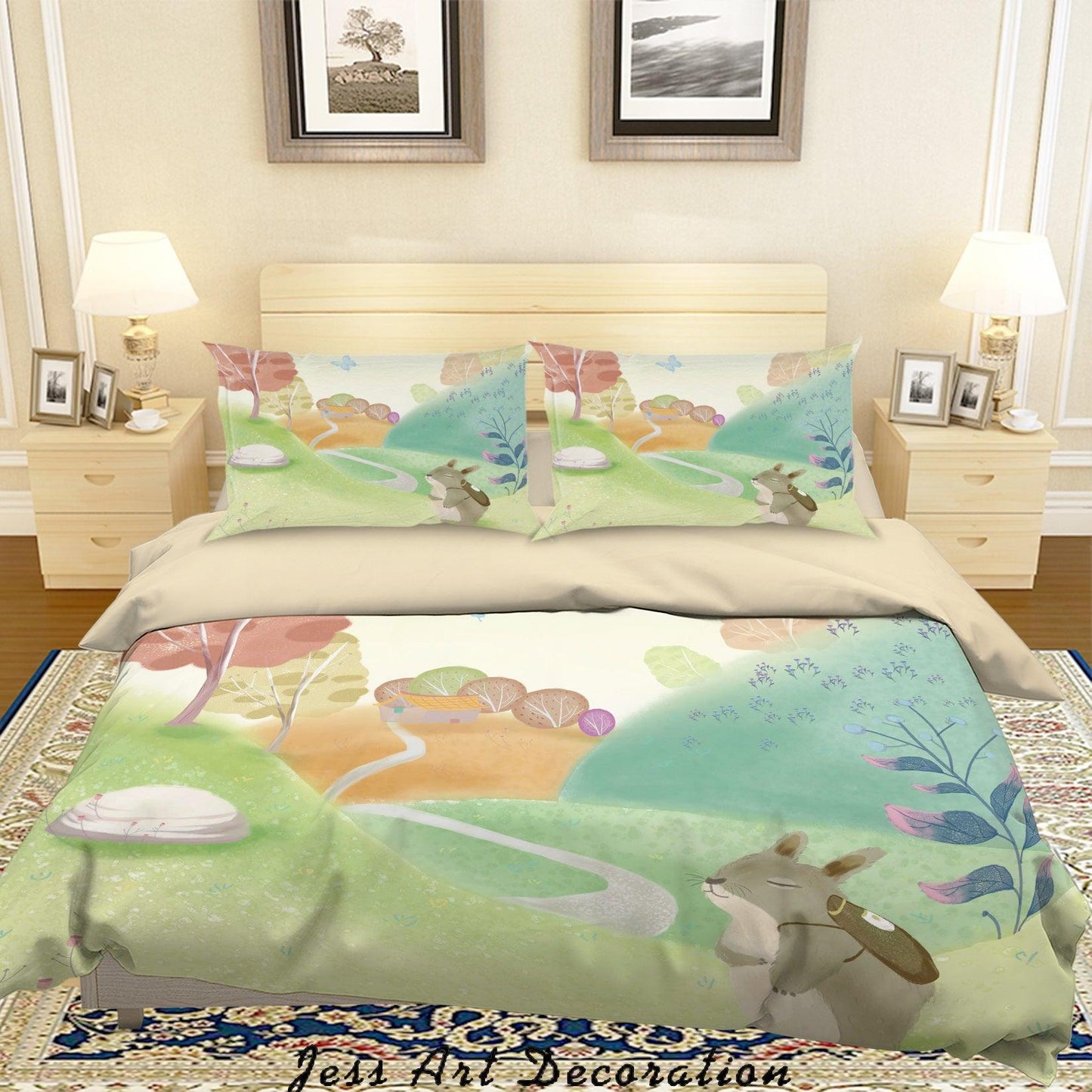 3D Cartoon Animal Forest Tree Quilt Cover Set Bedding Set Duvet Cover Pillowcases A603 LQH